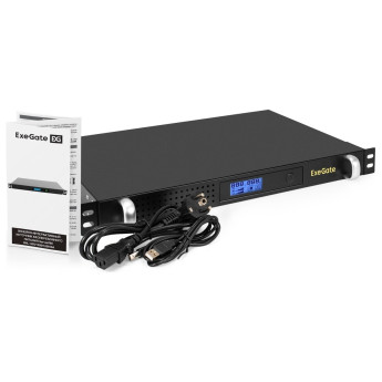 ИБП EXEGATE 1U ServerRM UNL-650.LCD.AVR.4C13.RJ.USB.1U